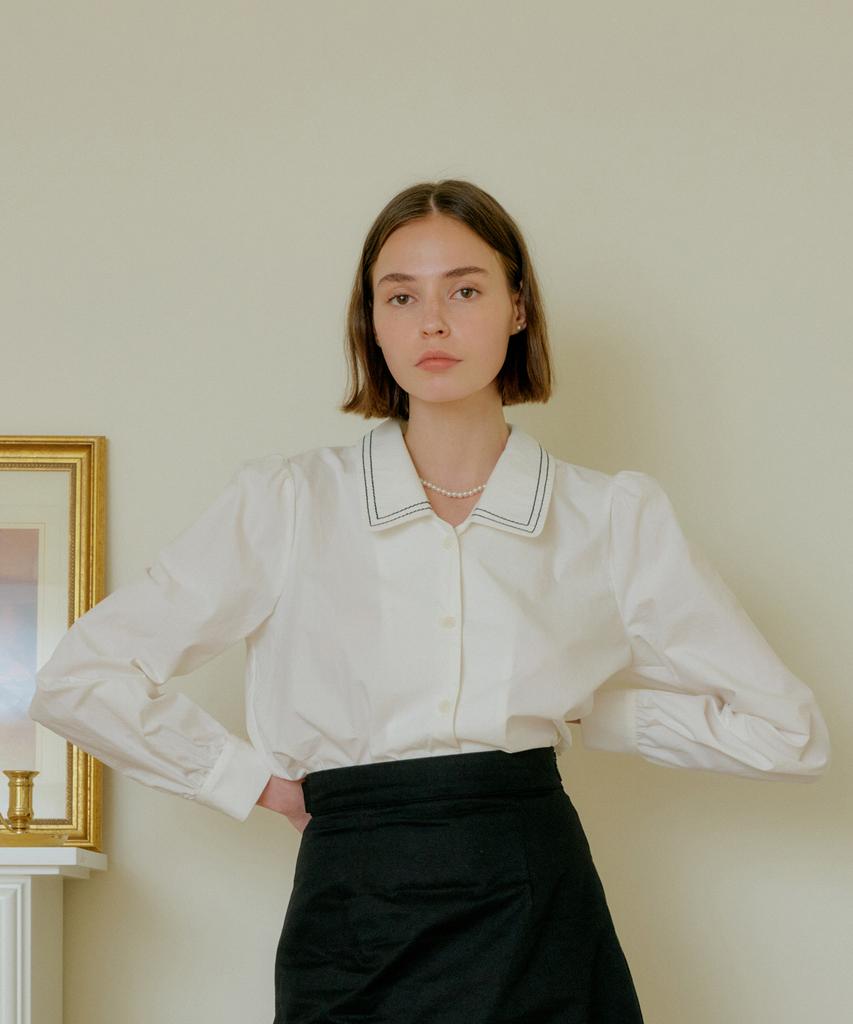 YUPPE Color Stitch Shirt_White