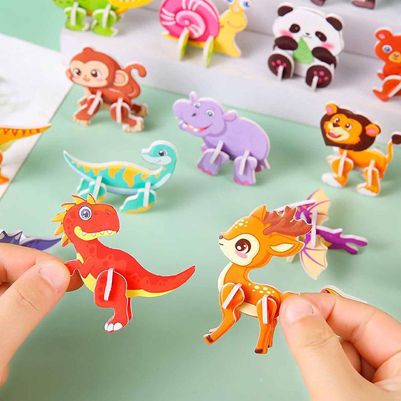 30 шт. Мини-мультяшные животные, бумажные пазлы своими руками, игрушки для детей, сувениры на день рождения, награды для детского сада, наполнитель для пиньяты
