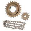 Комплект звездочек и цепи для электровелосипеда со звездочкой 410 Gold 11T H-образное отверстие, цепью 38 звеньев, кассетой 22T
