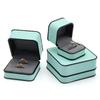 Black Edge PU Jewelry Box Round Corner Jewelry Display Box Modern Ring Gift Box  Wedding
