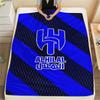 1Pc Al-Hilal Saudi Football Club Print Flannel Blanket High Quality Warm Comfortable Cover for All Seasons Perfect for Gifts Home Decor