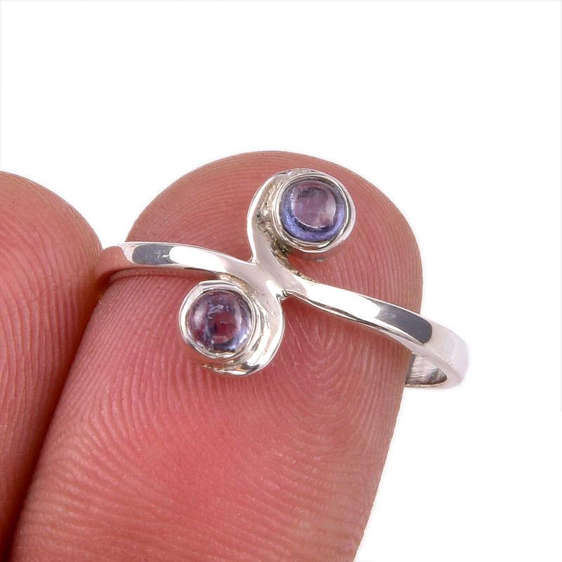 Natural Tanzanite Gemstone 925 Solid Sterling Silver Jewelry Ring Size 7.5 G1d56