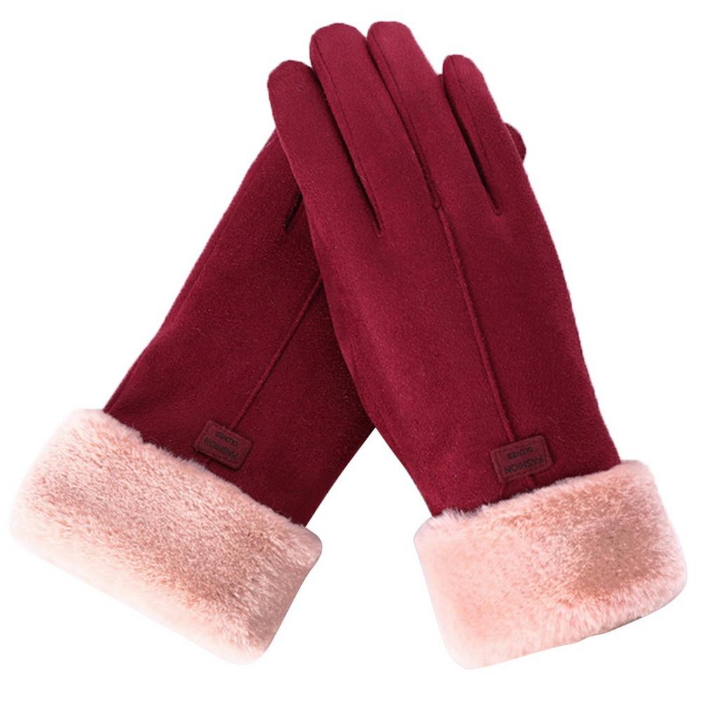 Fashion Women Gloves Autumn Winter Cute Furry Warm Mitts Full Finger Mittens Women Outdoor Sport Female Gloves Screen