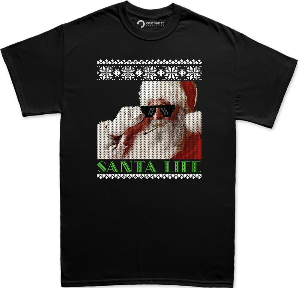 Funny Christmas Santa Shirt, Christmas GifT-Shirt, Funny Santa Claus Shirt, Christmas Holiday Shirt, Santa Face Shirt, Santa Life Mens Shirt