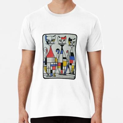 Футболка Mid Century Mondrian Cats от S до 5XL, сделано в Австралии/США