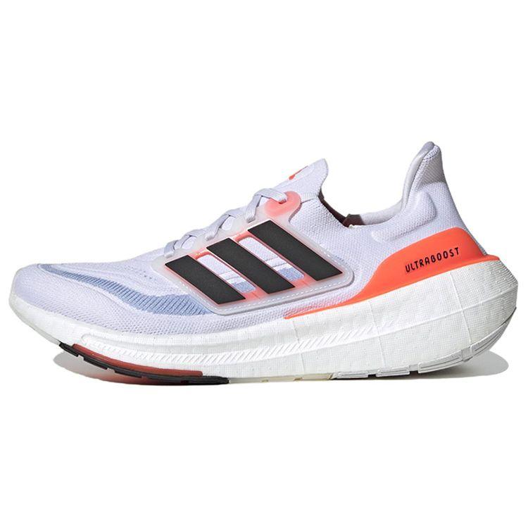 adidas UltraBoost Light White Solar Red Кроссовки унисекс Cloud-White Core-Black HQ6351