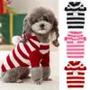 Classical Dog Cat Sweater Warm Winter Puppy Dogs Clothes With Hat Striped Christmas Jacket Coat Pug Yorkies Yorkshire Clothing