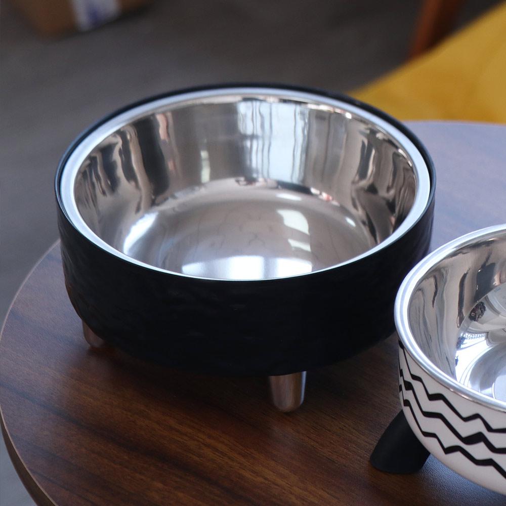 High Foot Dog Cat Bowl Stainless Steel Dog Feeder Dish Raised Dish Pet Food Water Bowls  Indoor
