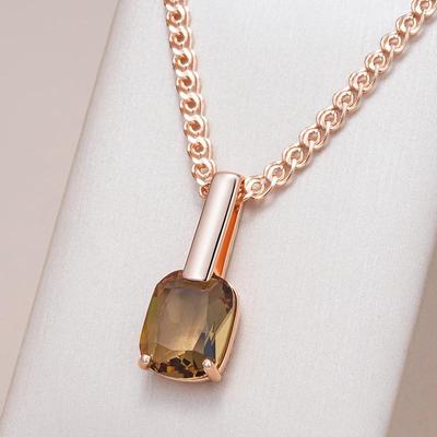 Высококачественное светло-желтое цирконовое женское ожерелье с подвеской, простое золотое модное ювелирное украшение для вечеринки, свадьбы, ожерелья, аксессуары