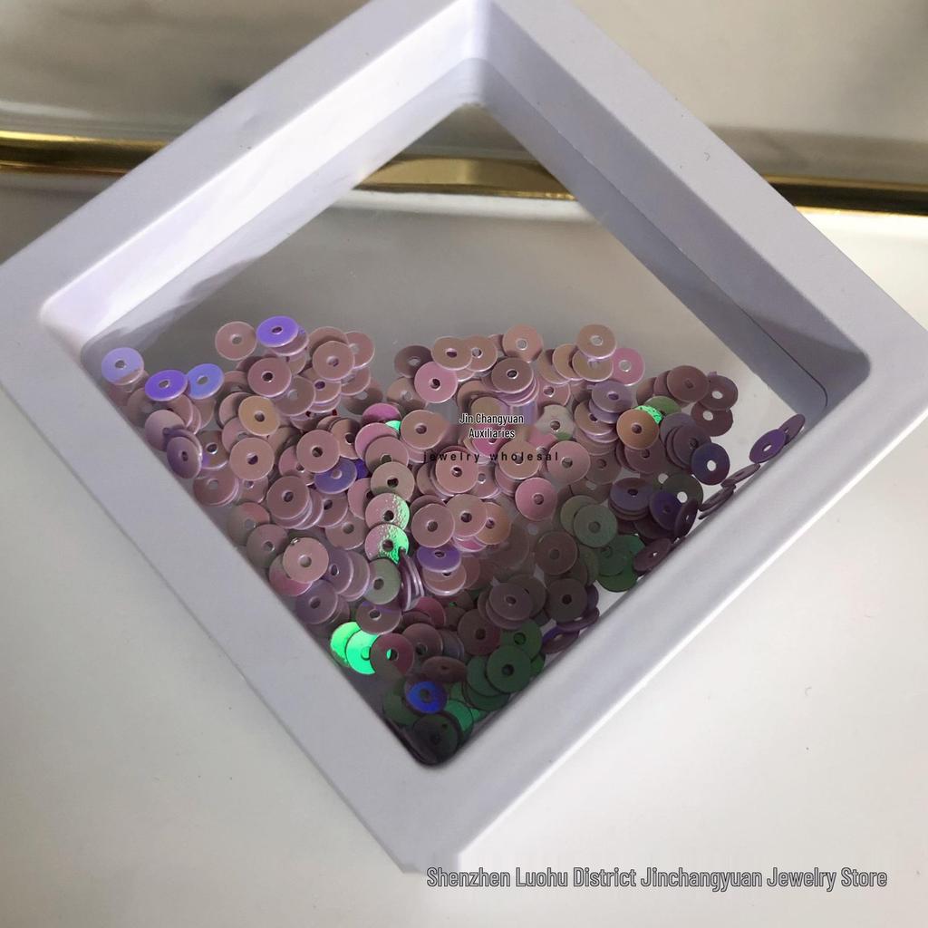 Цветные пайетки 4 мм с центральным отверстием для DIY поделок и аксессуаров для одежды