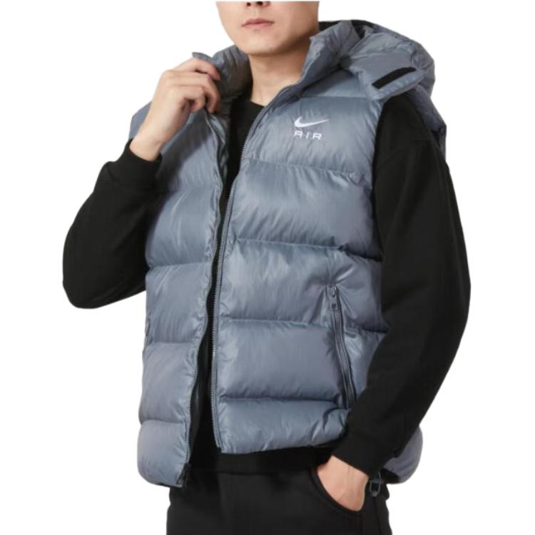 Nike Ветрозащитный жилет без рукавов с принтом алфавита, мужской жилет светло-серый FD6428-065