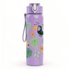 1PC Tropical Bird Leaf Plant 750ml Color Plastic Sports Water Bottle Leakproof Flip Straw Lid Suitable for Sports Office Home Use