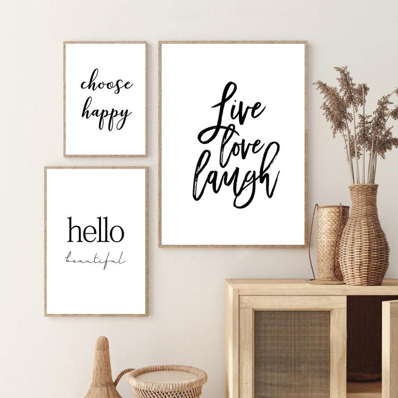 Офис Inspritional английские буквы, настенный художественный постер, цитата, холст, живопись, черно-белые принты, современный домашний декор, фотографии HD2825