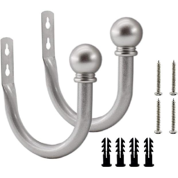 Decorative Curtain Holdbacks,ULIFESTAR Wall Mounted Window Drapery Tiebacks Hooks Drape Holdbacks Holders for Bedroom,Livingroom,Office with