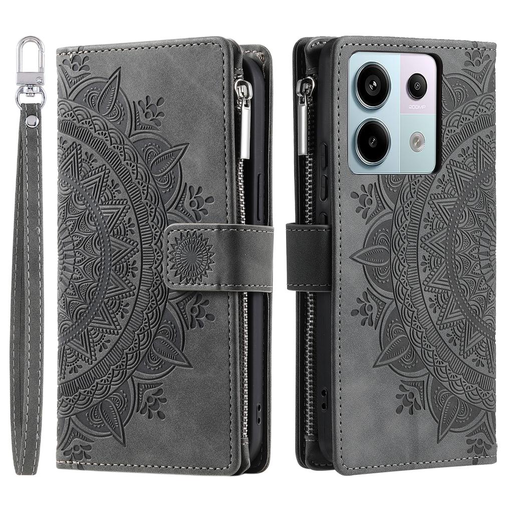 For Xiaomi Redmi Note 13 Pro 5G/Poco X6 5G Phone Case Flower Pattern Leather Flip Cover