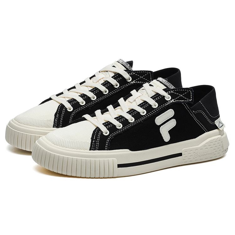FILA Fusion Wallride DX Casual Durable Lightweight Low-Top Canvas Shoes Women sneaker Black White T12W228203FBA