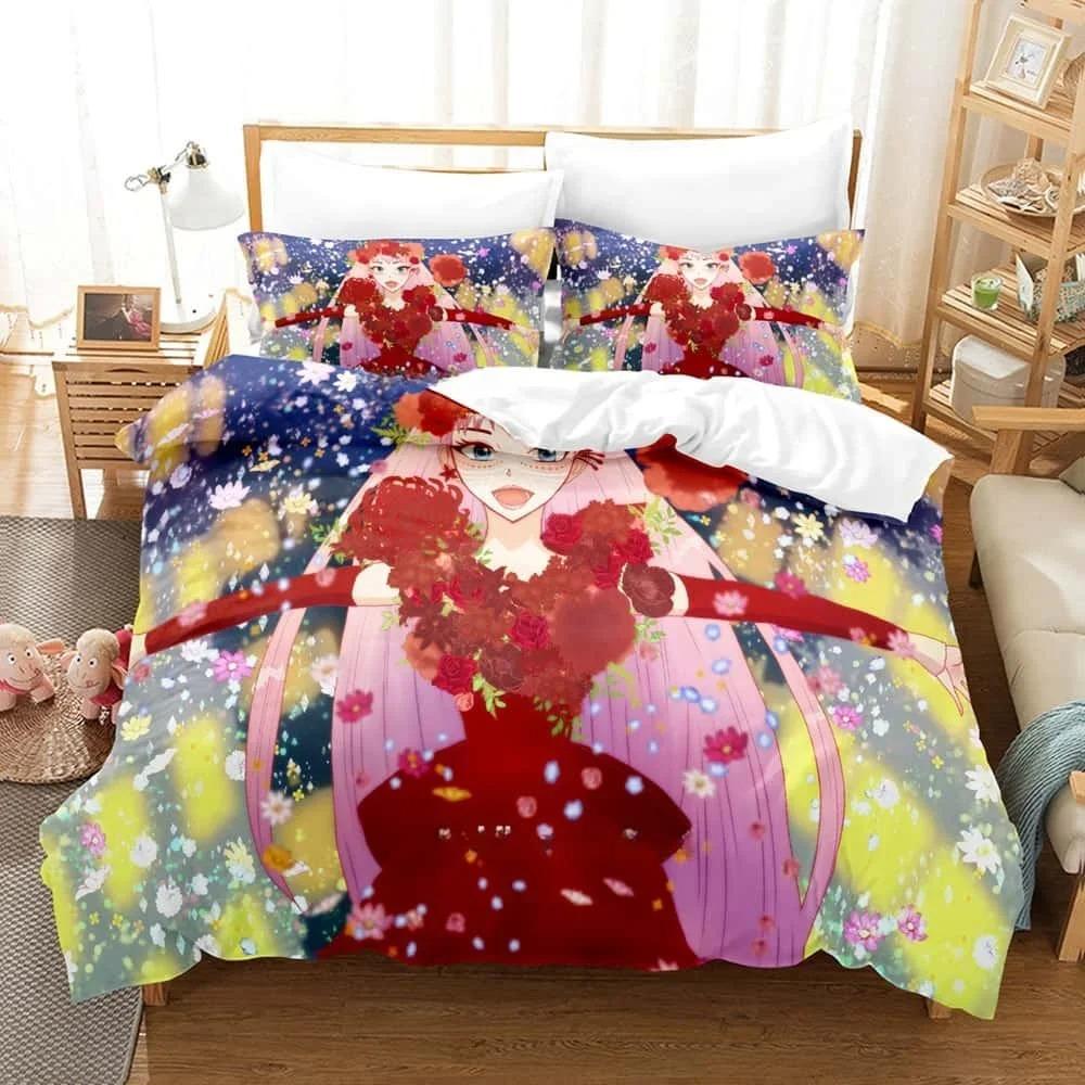 Аниме Комплект постельного белья Комплект постельного белья Белль Односпальный Двуспальный Полный Размер Королева Король Комплект для кровати Взрослый Ребенок Спальня Пододеяльник Комплекты Домашний текстиль