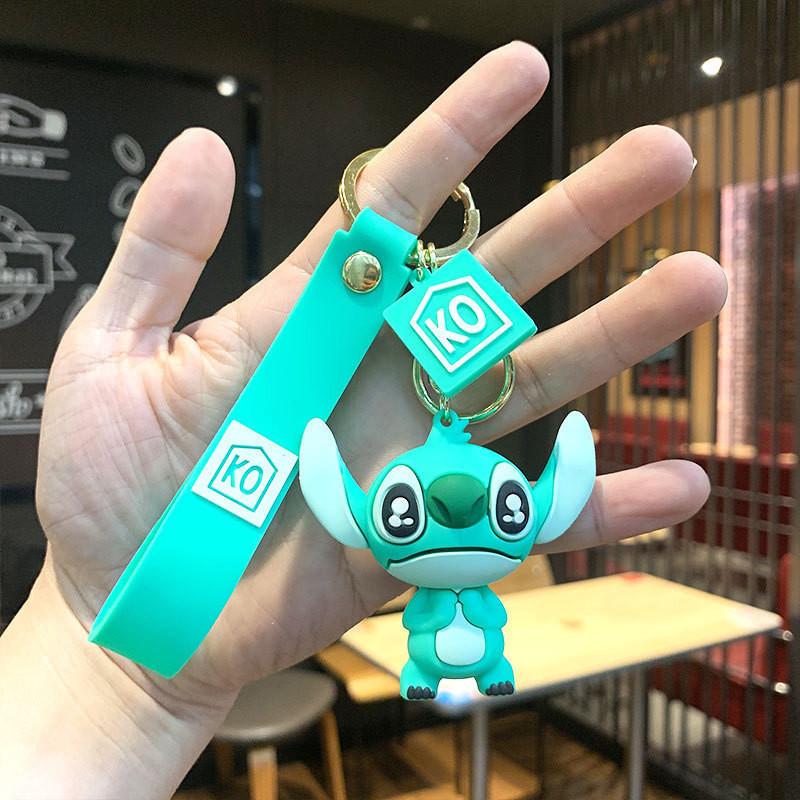 Adorable Cartoon Stitch Keychain Soft Silicone Couple Bag Charm For Car Keys