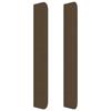 Tête de lit - Avec oreilles - Marron foncé - 147x16x118/128 cm - Tissu polyester, pieds bois, hauteur réglable