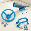 Plastic Steering Wheel and Telescope Set Safe for Children Playhouse Toy Attachment Set Playhouse Safety Handles Bright Hues