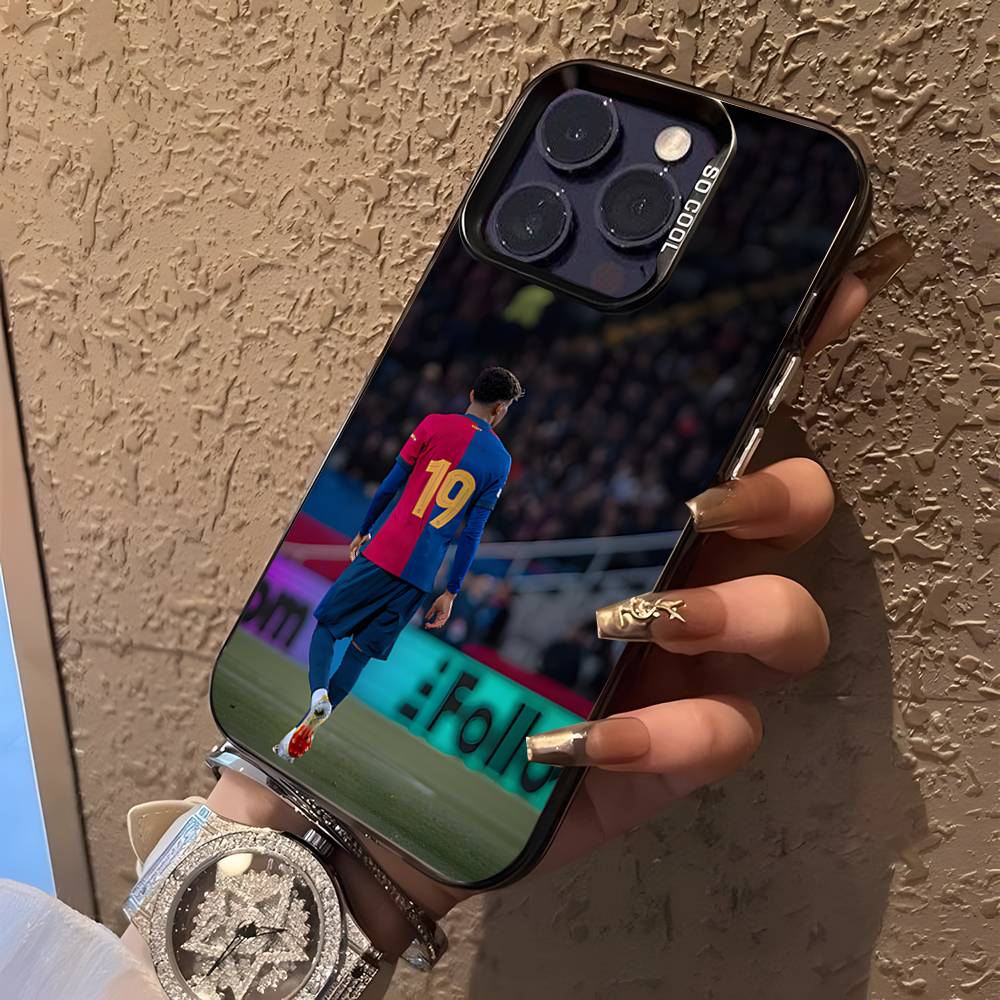 №19 Футбол L-Ламине Y-Ямальс Чехол для телефона Для iPhone 16,15,14,13,12,Pro,XS,Max,Plus,Mini,SE Черный Конфетный Матовый Ударопрочный Чехол