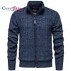 Мужской свитер Cozy Up на молнии с воротником-стойкой, повседневный вязаный кардиган с карманами