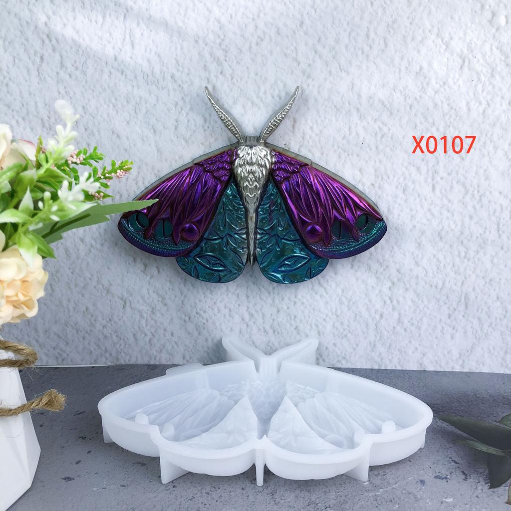 Artistic Moth Silicone Moulds Wall Decors Moulds Wall Hanging Moulds Moth Shape Silicone Pendant Moulds for Ornament