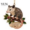 Decorative Ornaments for Fireplace Faux Stained Glass Christmas Ornaments, 2D Hummingbird Dachshund Highland Cow Festive Bedroom Hanging Decoration