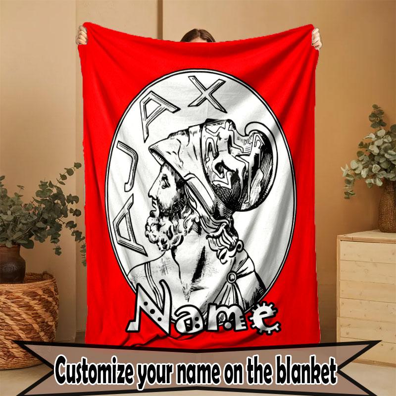 Custom Name Personalized Ajax Print Blanket, Home Decor, Bedroom, Sofa, Camping, Couch, Gifts for Birthday Christmas