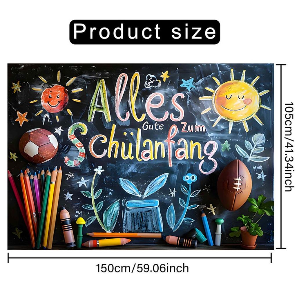 A large-sized background banner for the back-to-school celebration event, along with a backdrop prop wall.
