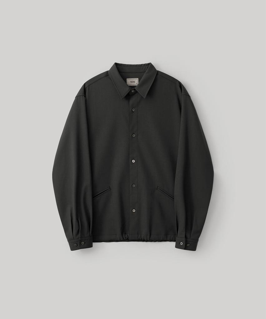 Another Office [Set] Tropical-Wool Coach Jacket Set-Up (Almost Black)
