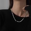 Biling Super Flash Personality Square Tube Small Square Collarbone Neck Chain Design Bamboo Bare Chain Collar Women