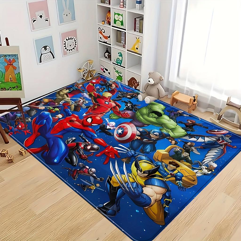 1 Marvel character printed large area Mat, cartoon anime print door mat suitable for living room, bedroom, outdoor balcony, en