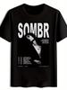 SOMBR Мужская футболка с графическим принтом Повседневная футболка с круглым вырезом Смелая надпись SOMBR Lykke Li Lorde St Vincent Tour Машинная стирка Летняя