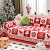 Рождественский красный цельный плед для дивана, праздничный декор для дома, гостиной, чехлы для диванов, одеяла, новогодняя ткань