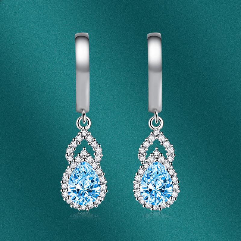 BELLA BOX Luxury Women Temperament Color Treasure Earrings Wedding Engagement Party Gift