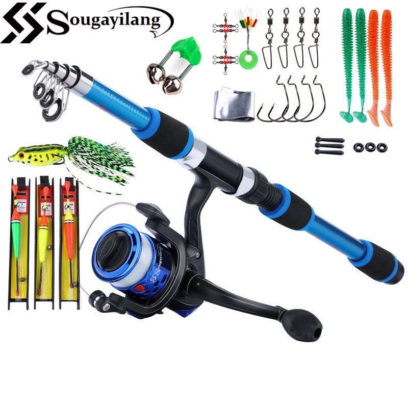 Полный набор аксессуаров для катушки для удочки, 154 см, дорожная телескопическая удочка с набором спиннинговых катушек