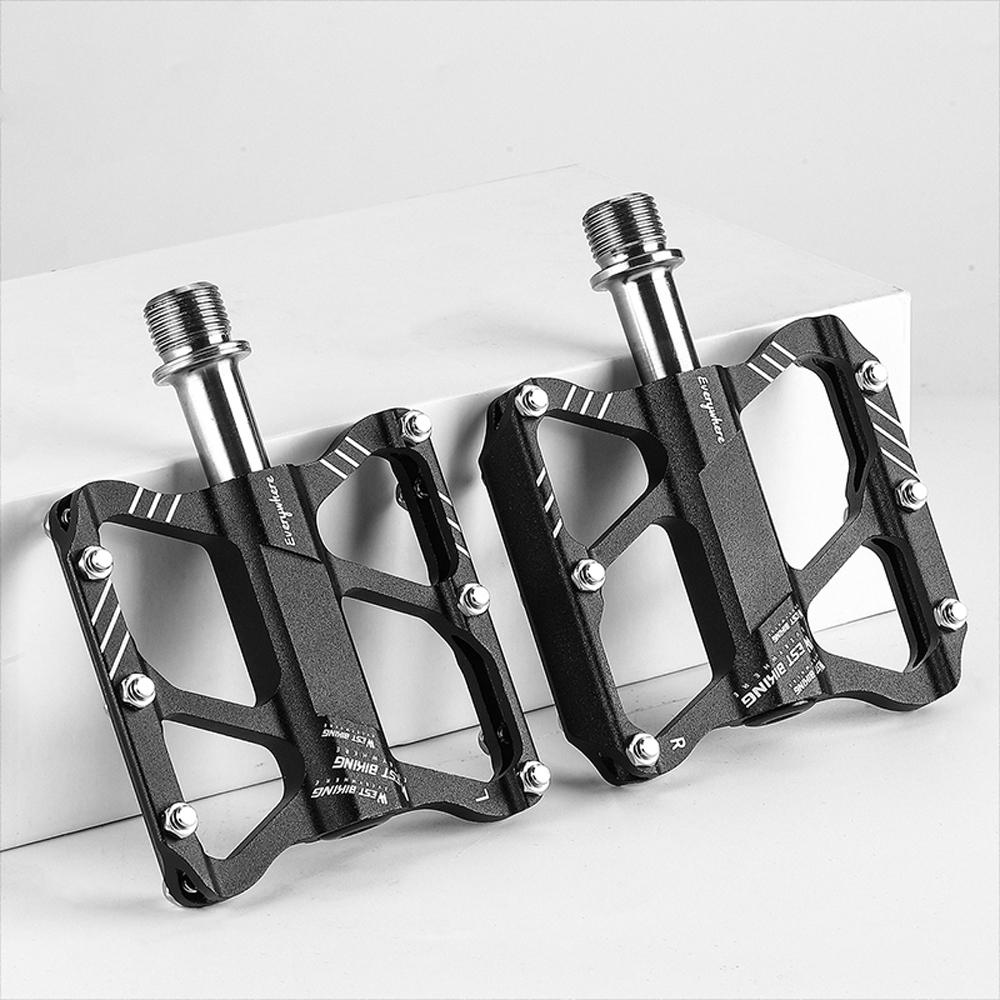 Сверхлегкие велосипедные педали из алюминиевого сплава, 3 подшипника, велосипедные педали, противоскользящие, водонепроницаемые, плоский широкий велосипед