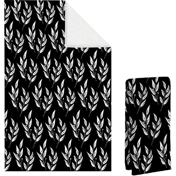 Daisy Waffle Towels, Floral Hand Towel, Floral Black & White Decor for Kitchen Bathroom, Gift for Hostess, Daisy Gift Dish Tea Towels,16x24 Inch.