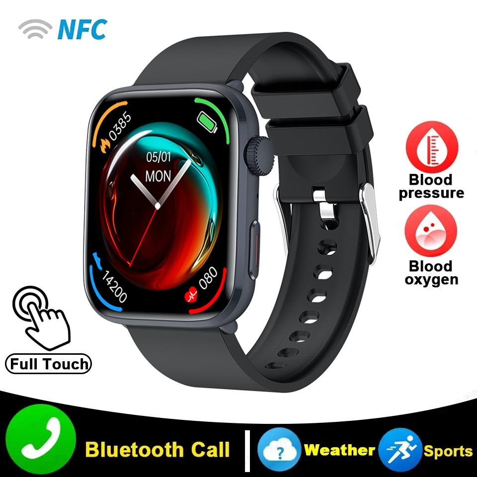 SACOSDING Новые умные часы Bluetooth Calling 1.85" Retina сенсорный экран Здоровье Фитнес-трекер NFC Водонепроницаемый Мульти спортивный режим