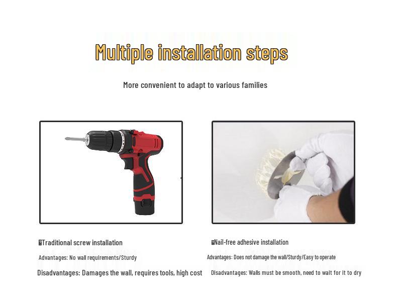 Wall-Mounted Double-Sided Telescopic LED Makeup Mirror