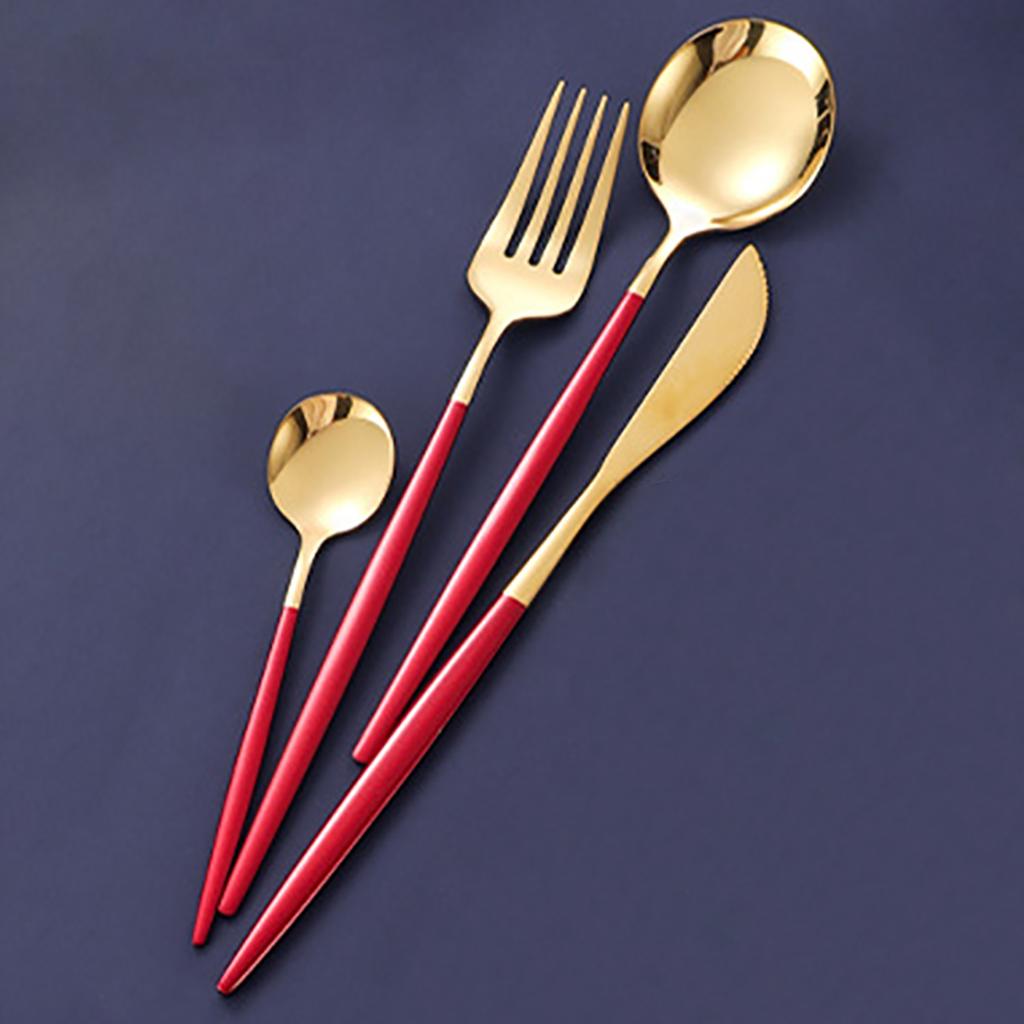 24Pcs Mirror Stainless Steel Cutlery Set Knife Fork Spoon Flatware Set with Gift Box Dinner Tableware Set for Home Kitchen Restaurant
