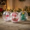 Thick PVC Giant Inflatable Christmas Ball Transparent Snowflake Filling Santa Snowman Balloon with Hooks Inflatable Xmas Sphere