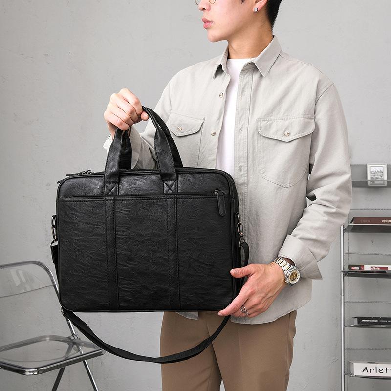 TS JYL laptop bag,Men Briefcase PU Large Laptop Crossbody Document Bag