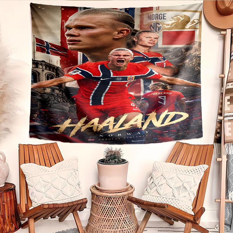 Haaland Tapestry, Wall Hanging Tapestry, Pattern Tapestry for Dorm Bedroom Living Room Wall Art Photography Backdrop