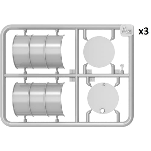 Miniart 1/24 Scale Fuel and Oil Drums 1930s-1950s Set of 2 Plastic Model Kits MA24012 (Scenery)