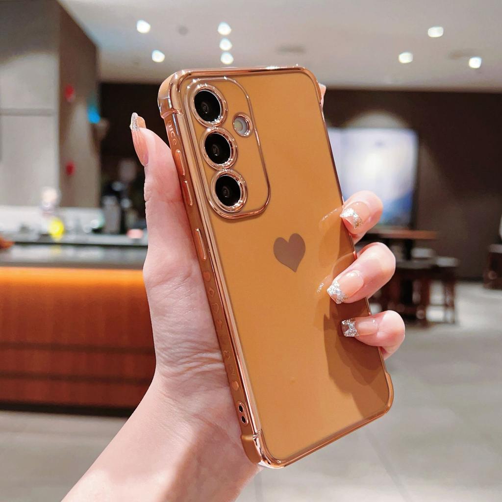 Подходит для Samsung S25ULTRA Боковая гальванизация Любовь Чехол для мобильного телефона A14 Силиконовый Все включено A54 Защитный чехол