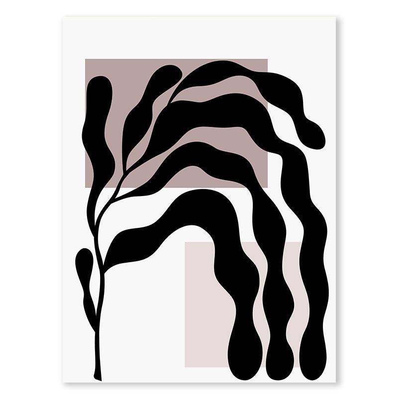 Черно-белый цветок, цветок, настенное искусство, художественная линия, минималистский цветной блок, холст, картина, настенное искусство, украшение для гостиной, спальни