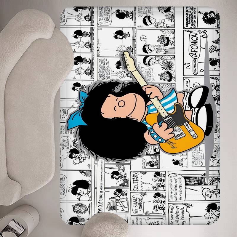Funny Mafalda Pattern Floor Mat Non-Slip Laundry Room Mat Laundry Decor Balcony Child Living Room Bedside Mats