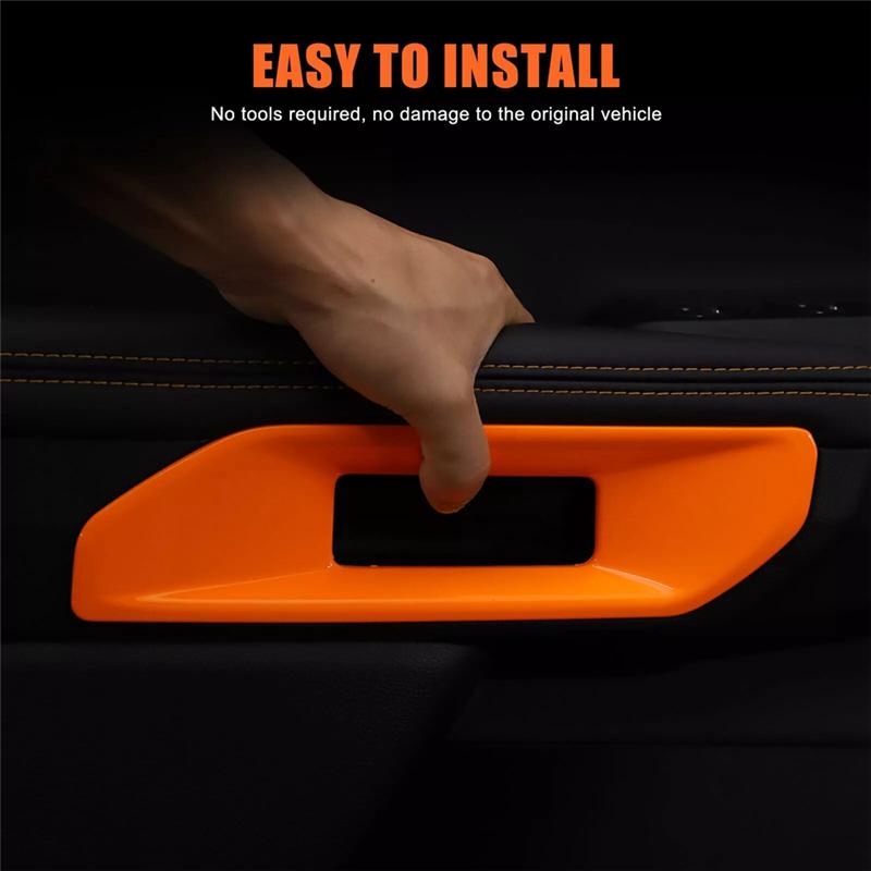 For Ford Ranger 2024 Car Door Armrest Cover Frame Trim Interior Accessories Orange-A87Q